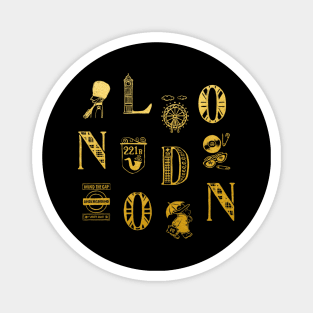 London Alphabets - Vintage Gold Magnet